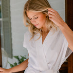 SEERSUCKER SHORT ROBE - Lenora