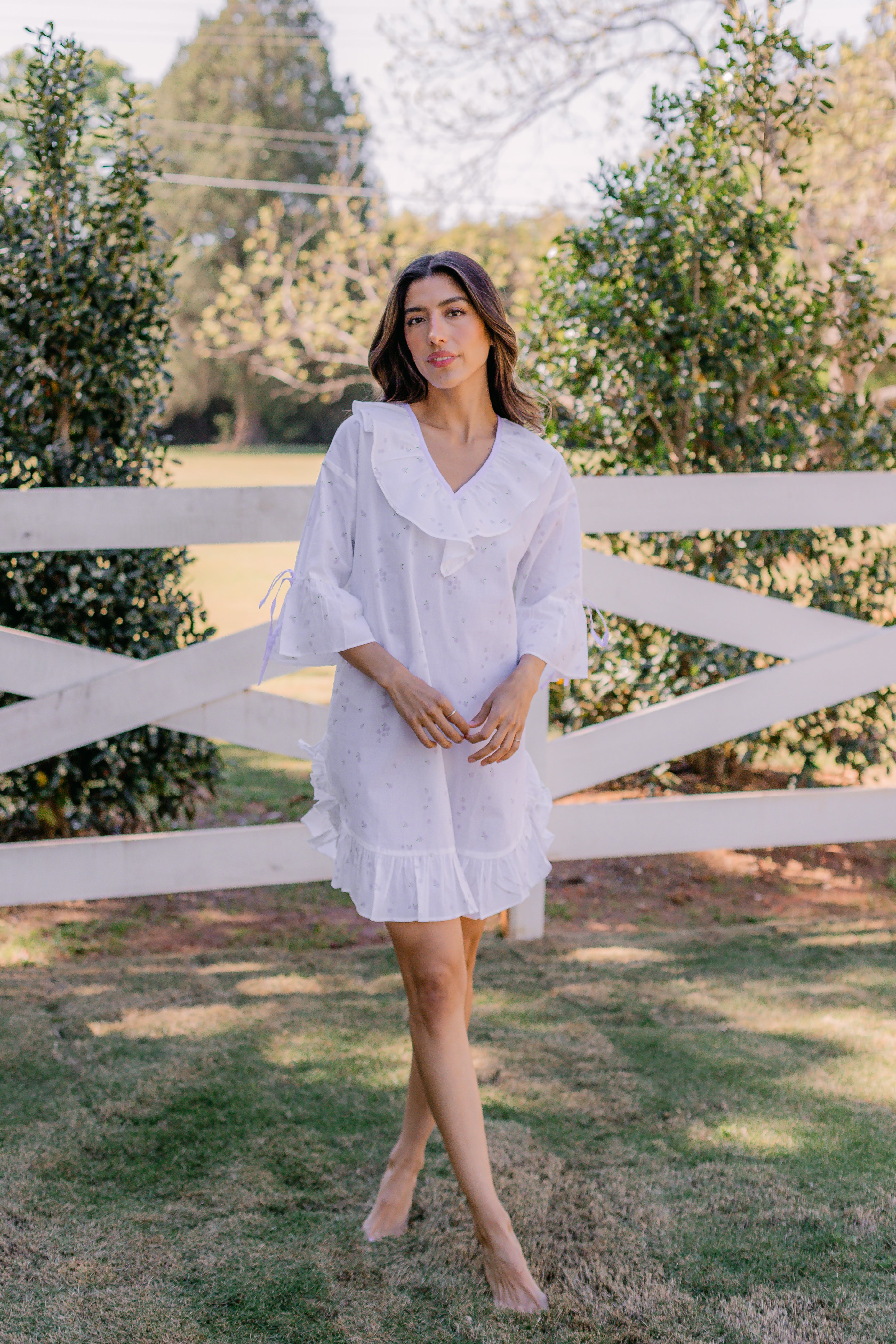 LUCY RUFFLE POET NIGHTSHIRT - Lenora