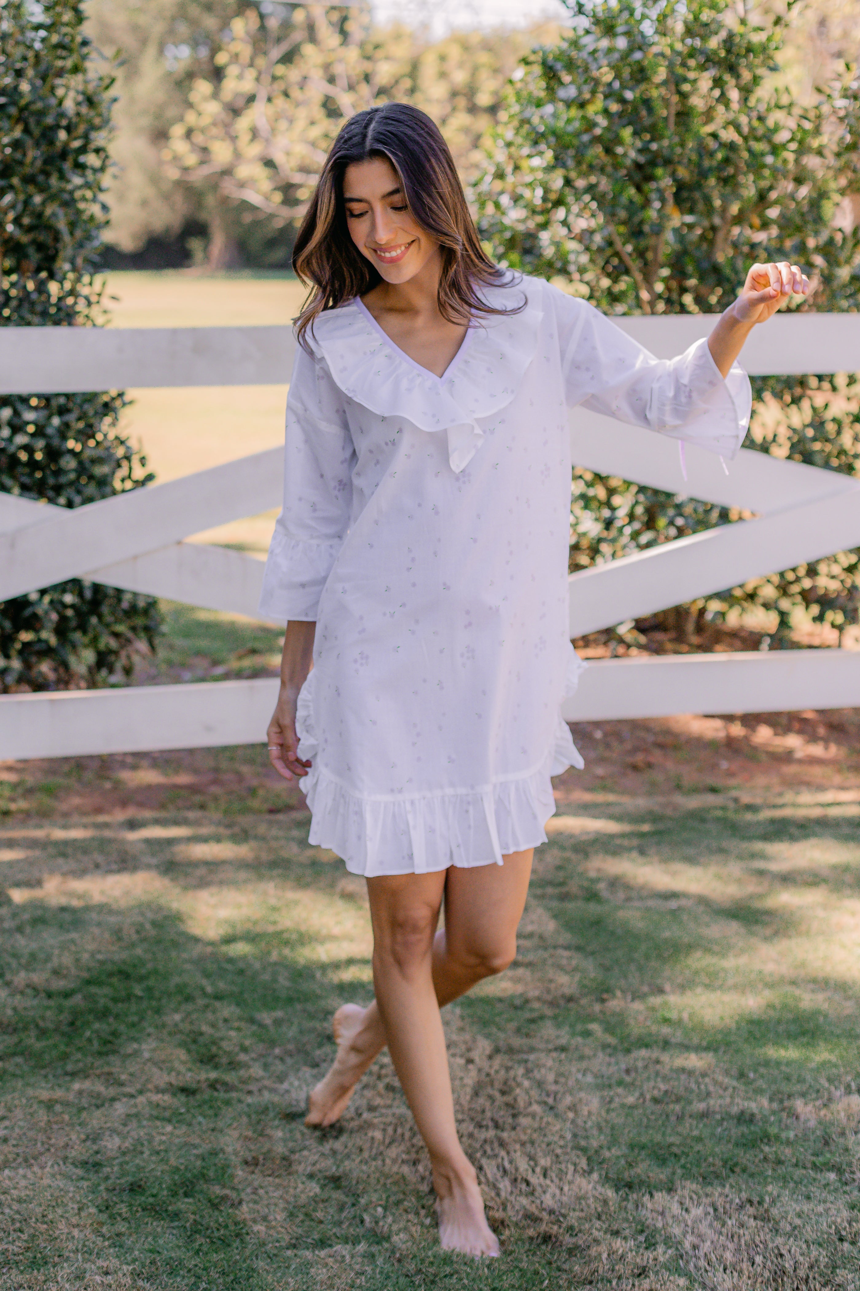LUCY RUFFLE POET NIGHTSHIRT - Lenora