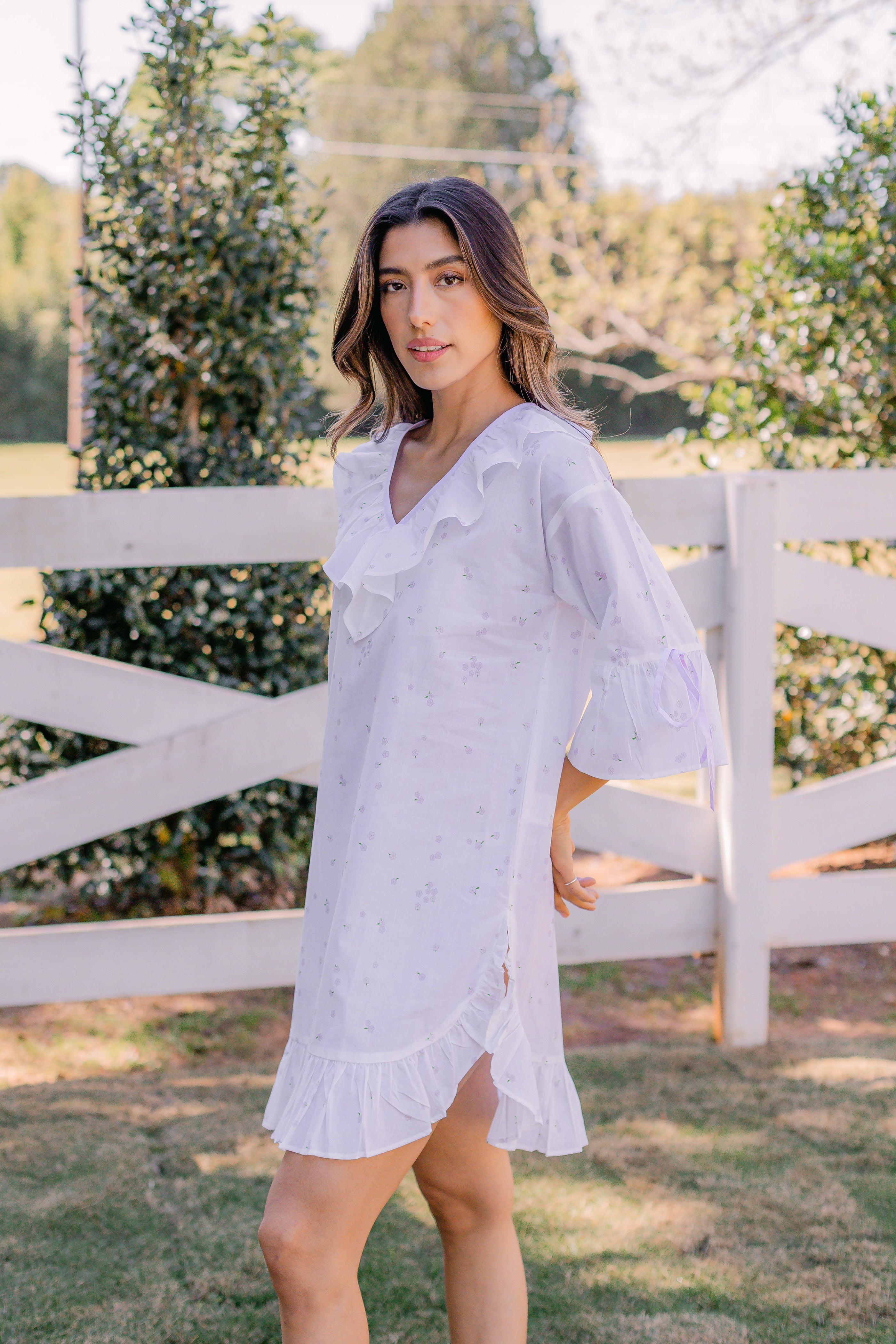 LUCY RUFFLE POET NIGHTSHIRT - Lenora