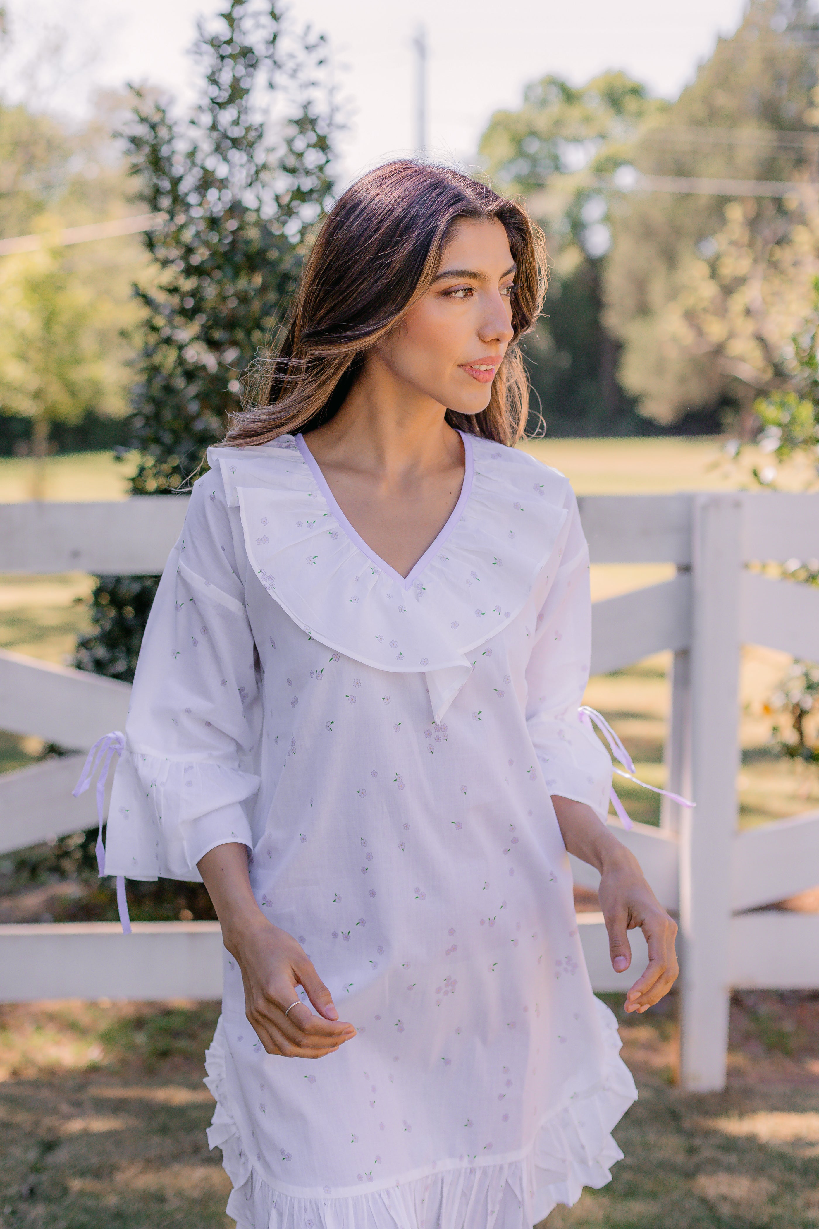 LUCY RUFFLE POET NIGHTSHIRT - Lenora
