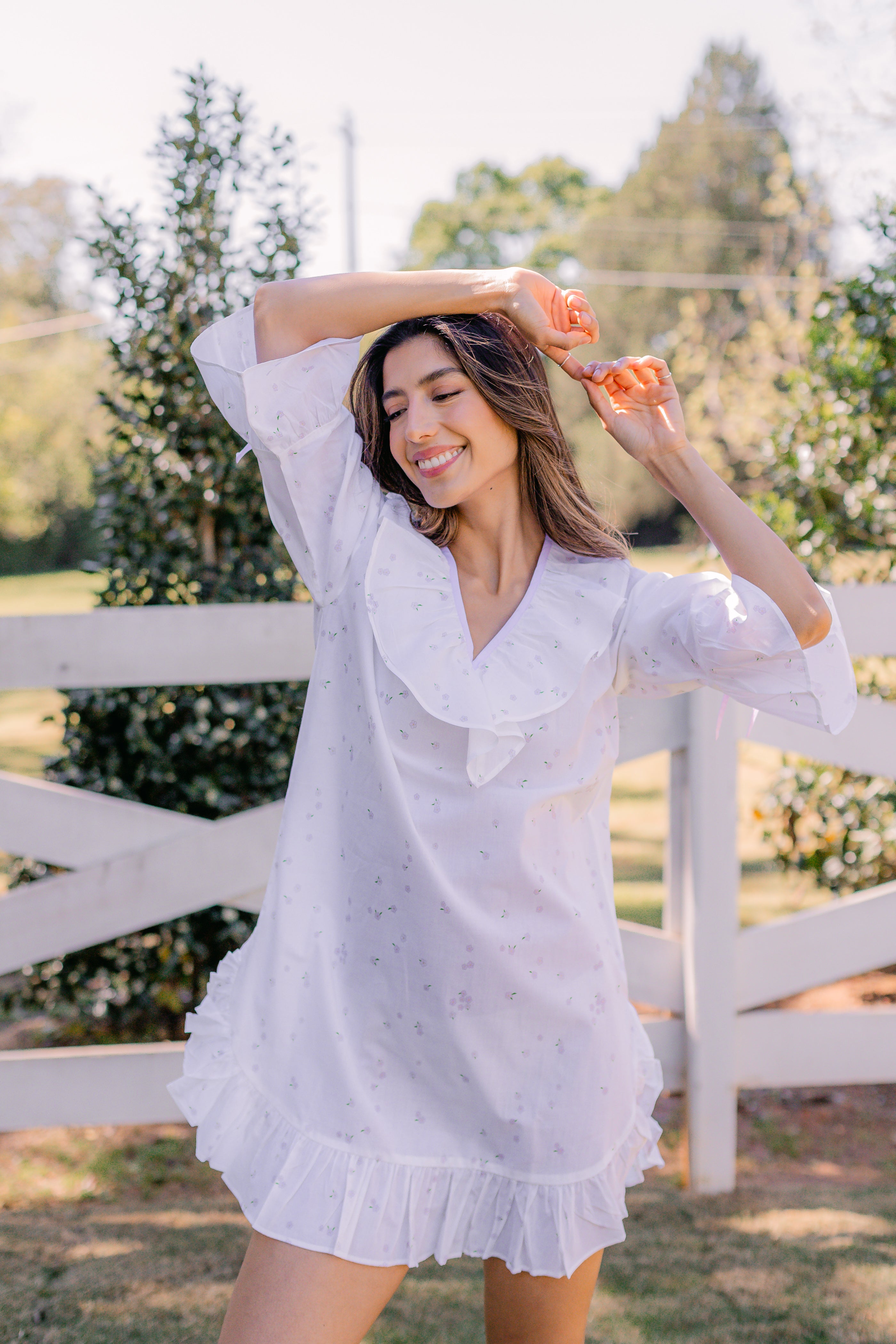 LUCY RUFFLE POET NIGHTSHIRT - Lenora