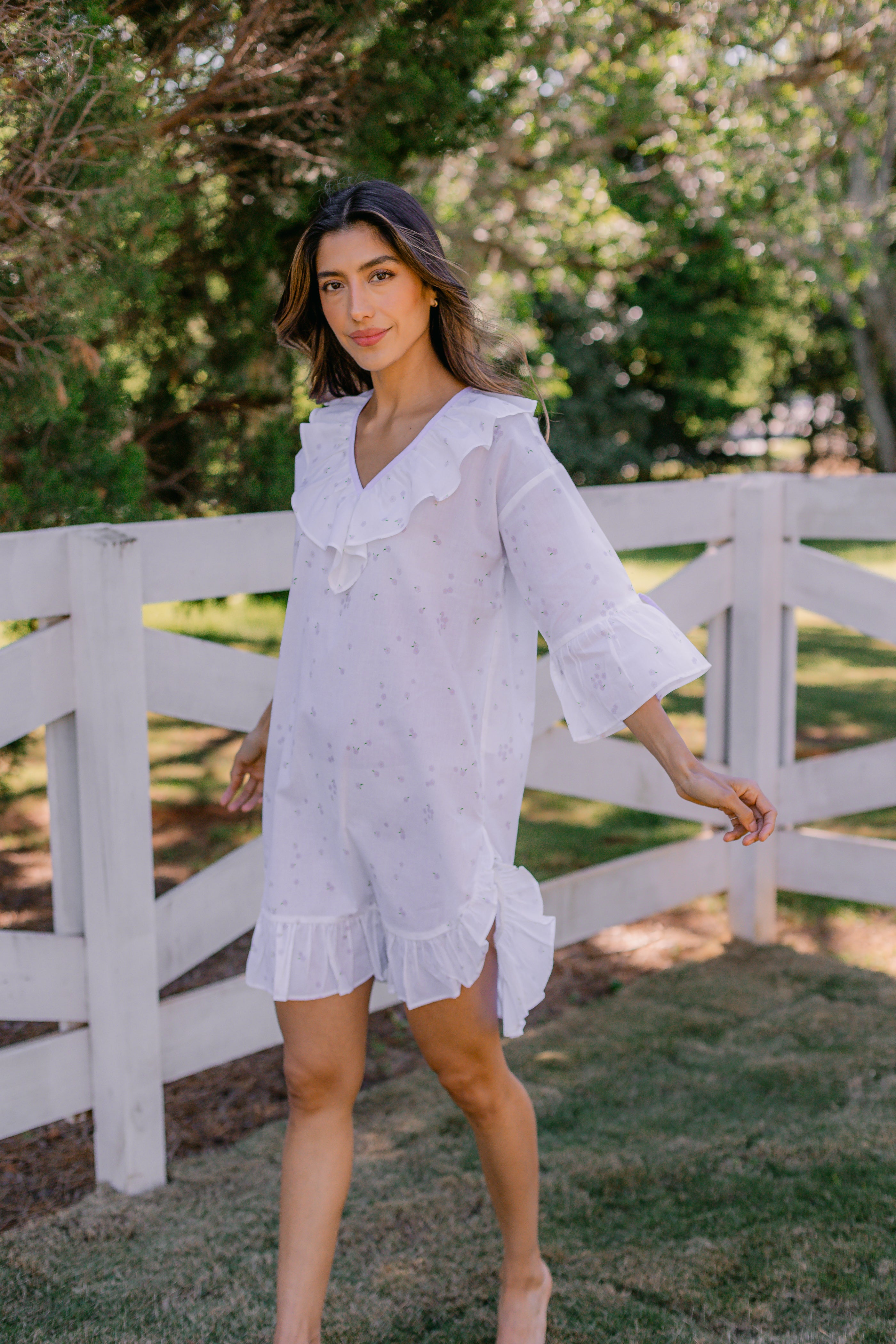 LUCY RUFFLE POET NIGHTSHIRT - Lenora