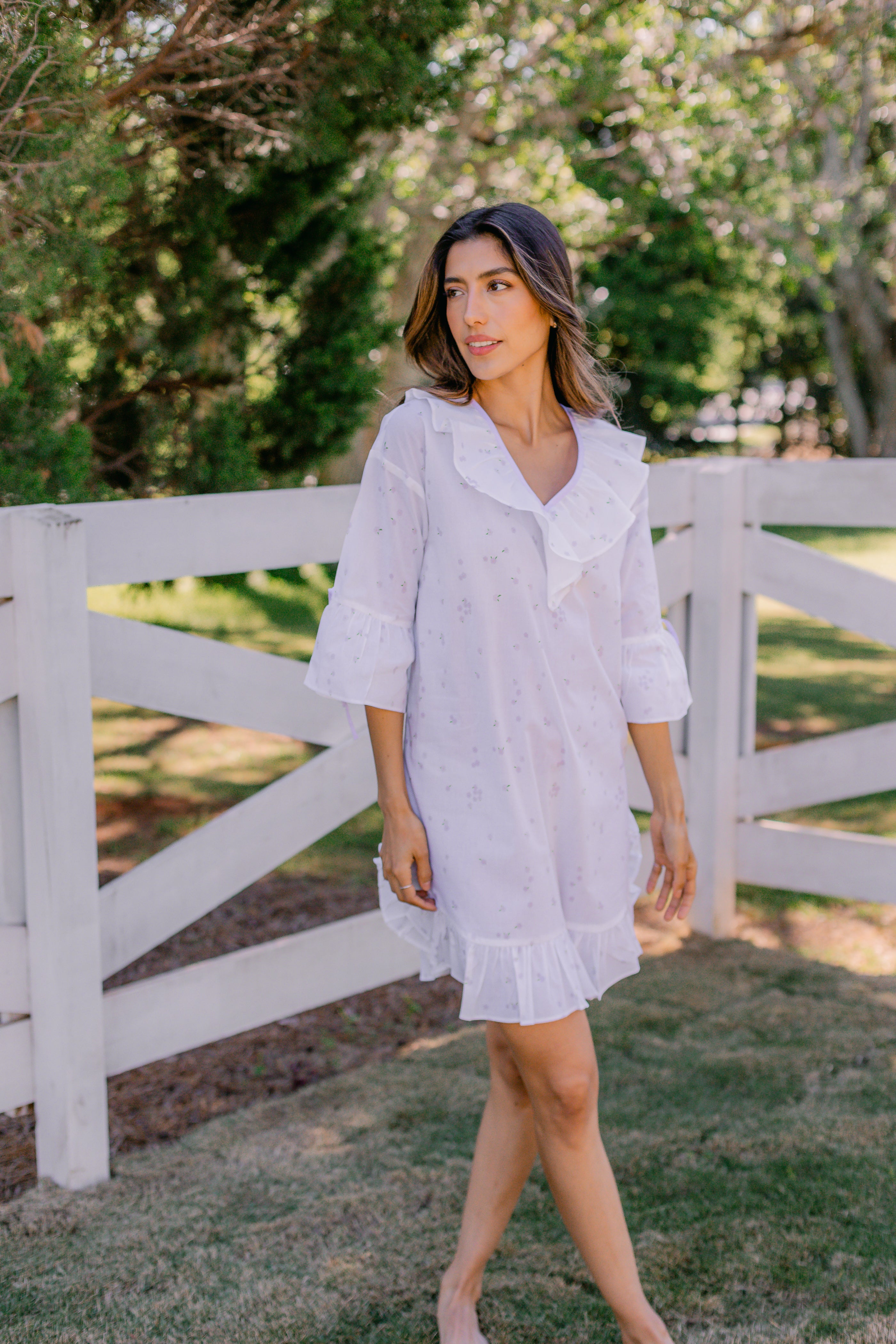 LUCY RUFFLE POET NIGHTSHIRT - Lenora