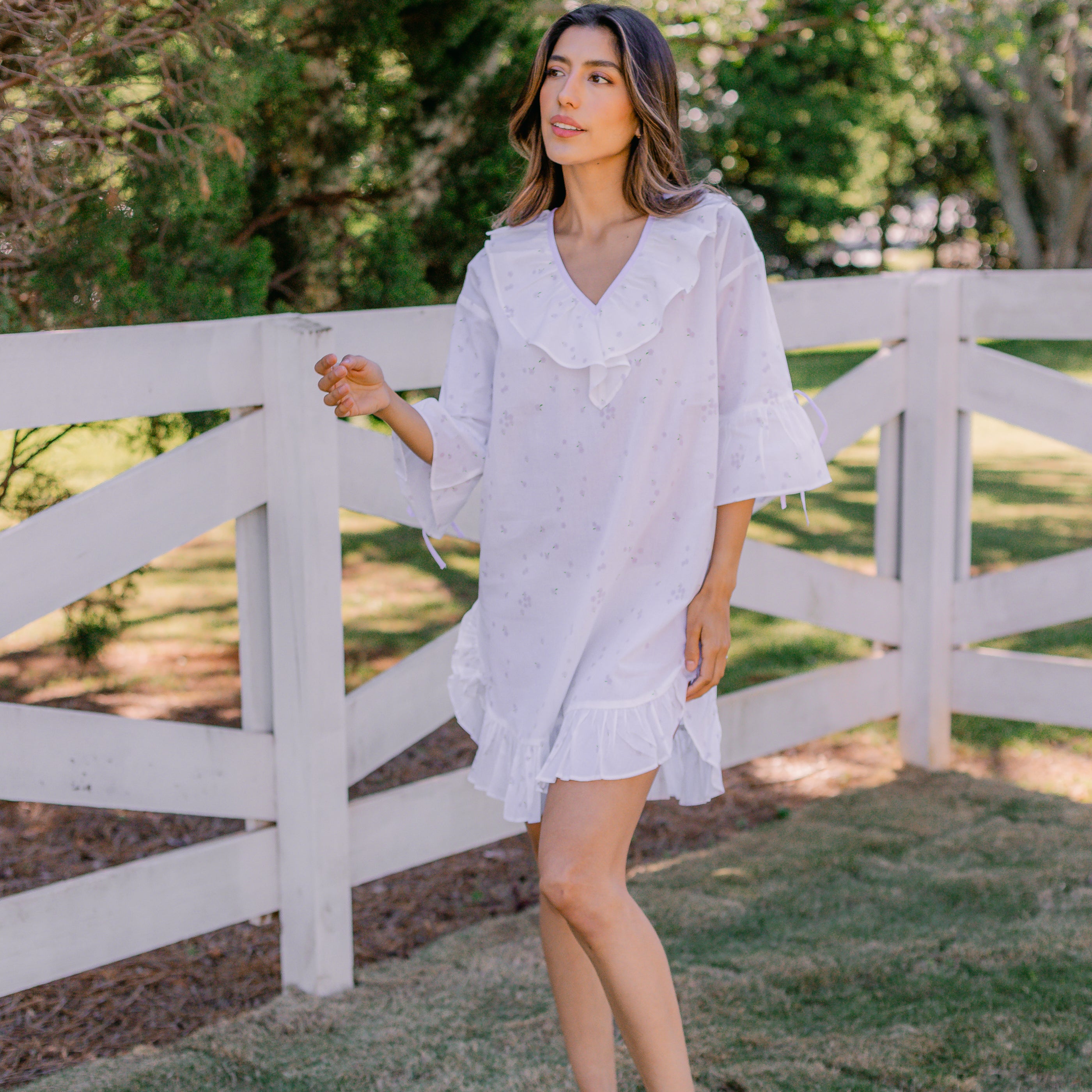 LUCY RUFFLE POET NIGHTSHIRT - Lenora