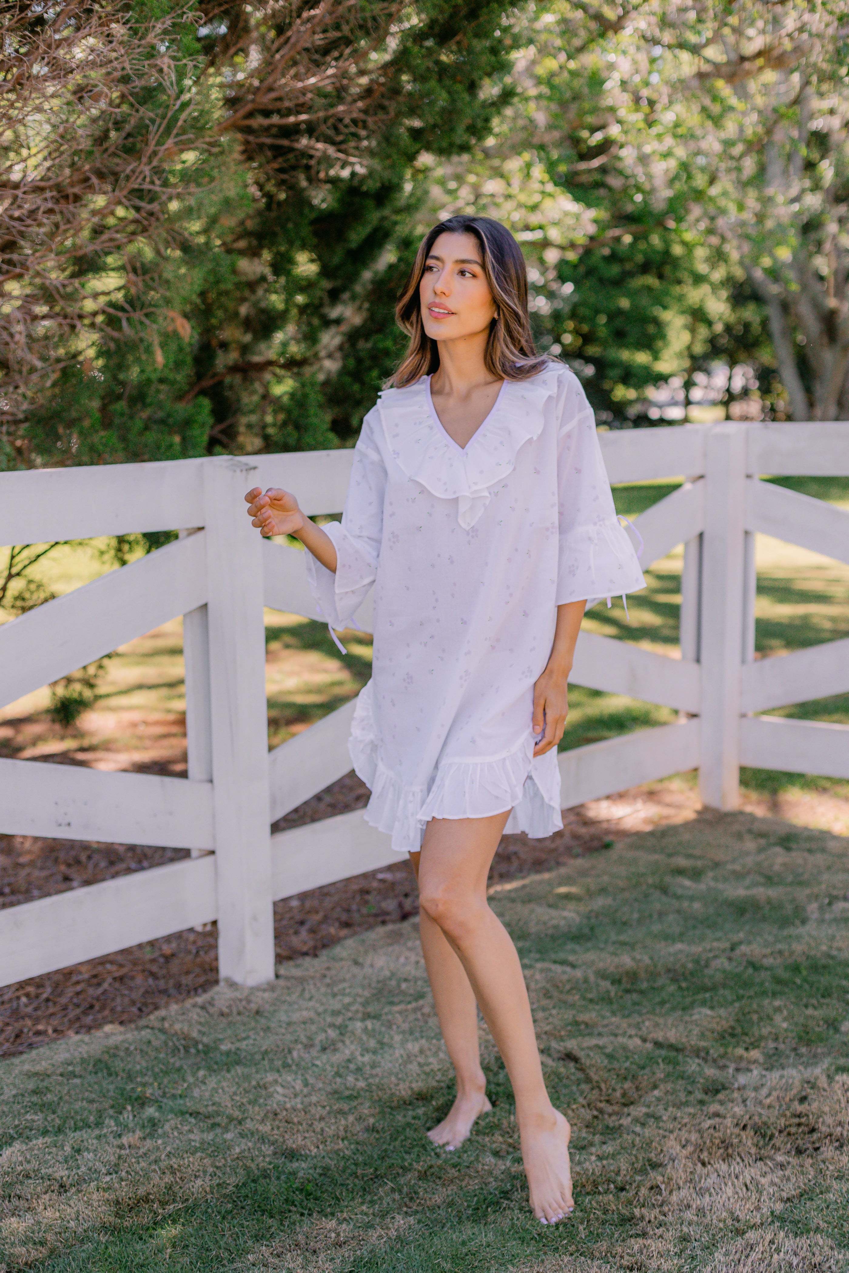 LUCY RUFFLE POET NIGHTSHIRT - Lenora