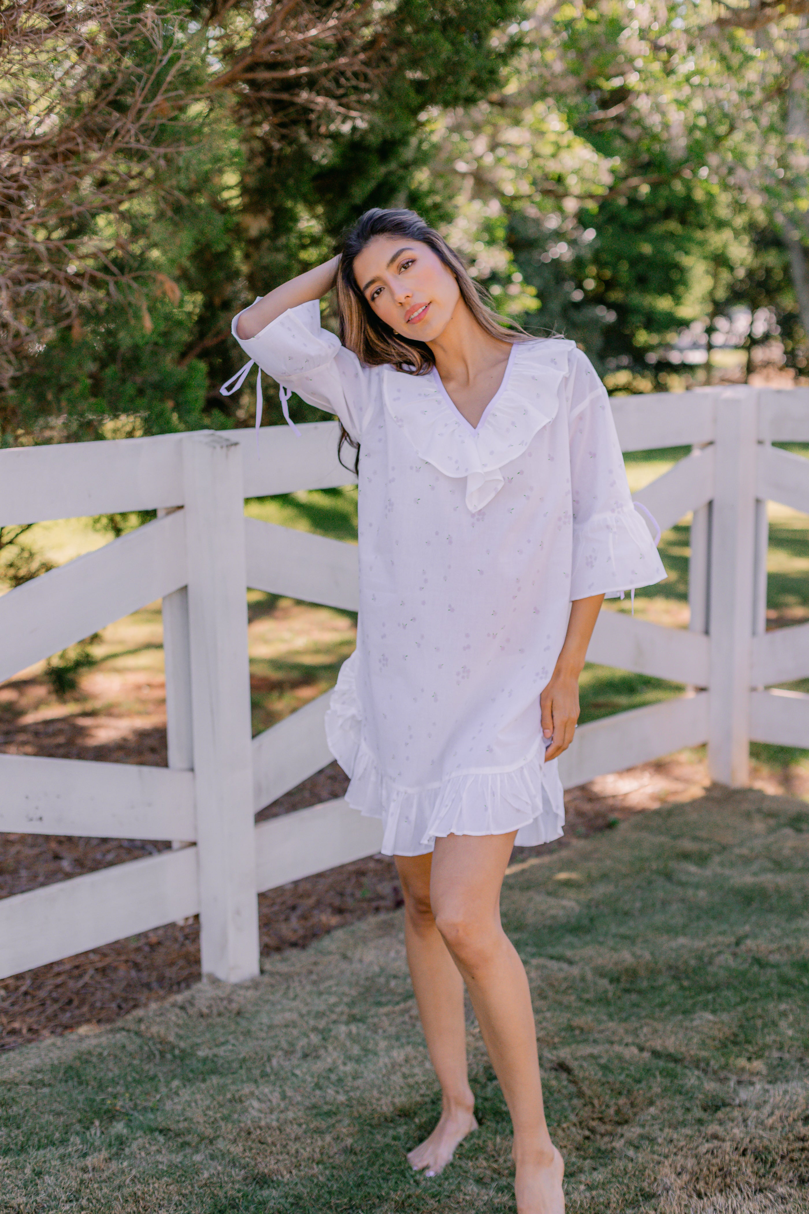 LUCY RUFFLE POET NIGHTSHIRT - Lenora
