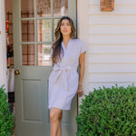 SEERSUCKER SHORT ROBE - Lenora