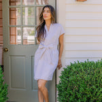 SEERSUCKER SHORT ROBE - Lenora