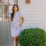 SEERSUCKER SHORT ROBE - Lenora