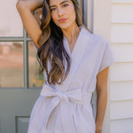 SEERSUCKER SHORT ROBE - Lenora