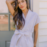 SEERSUCKER SHORT ROBE - Lenora
