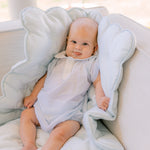 HEARTS & STARS QUILTED SATIN BABY BLANKET - Lenora
