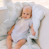 HEARTS & STARS QUILTED SATIN BABY BLANKET - Lenora