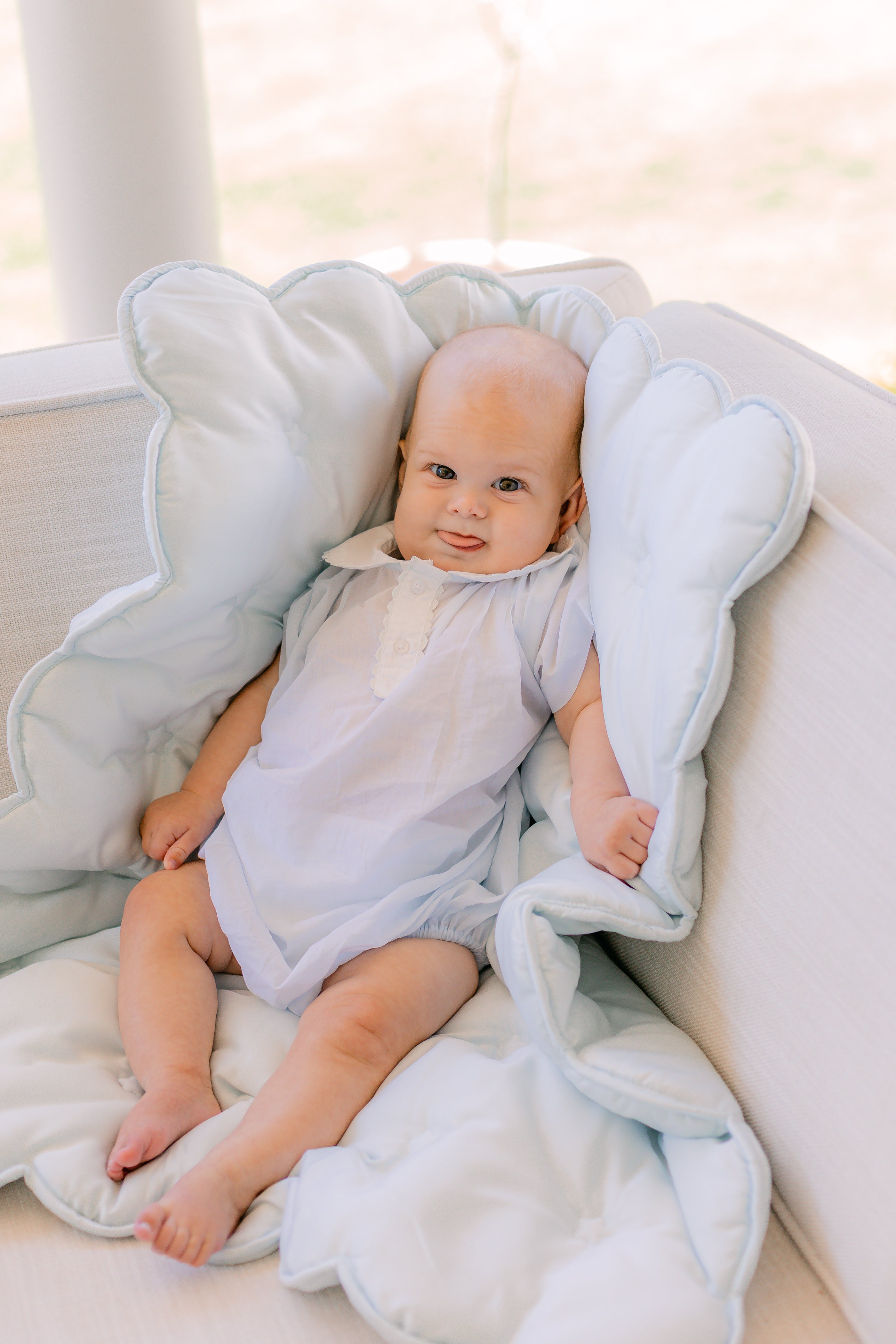 HEARTS & STARS QUILTED SATIN BABY BLANKET - Lenora