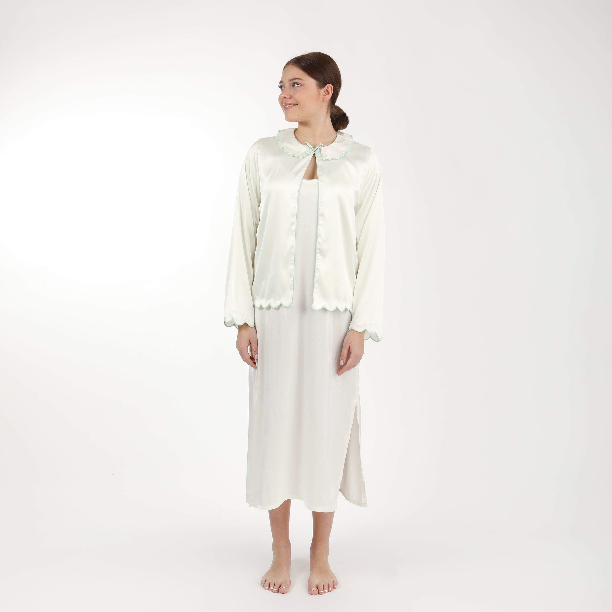 BIRDIE SATIN BEDJACKET - Lenora