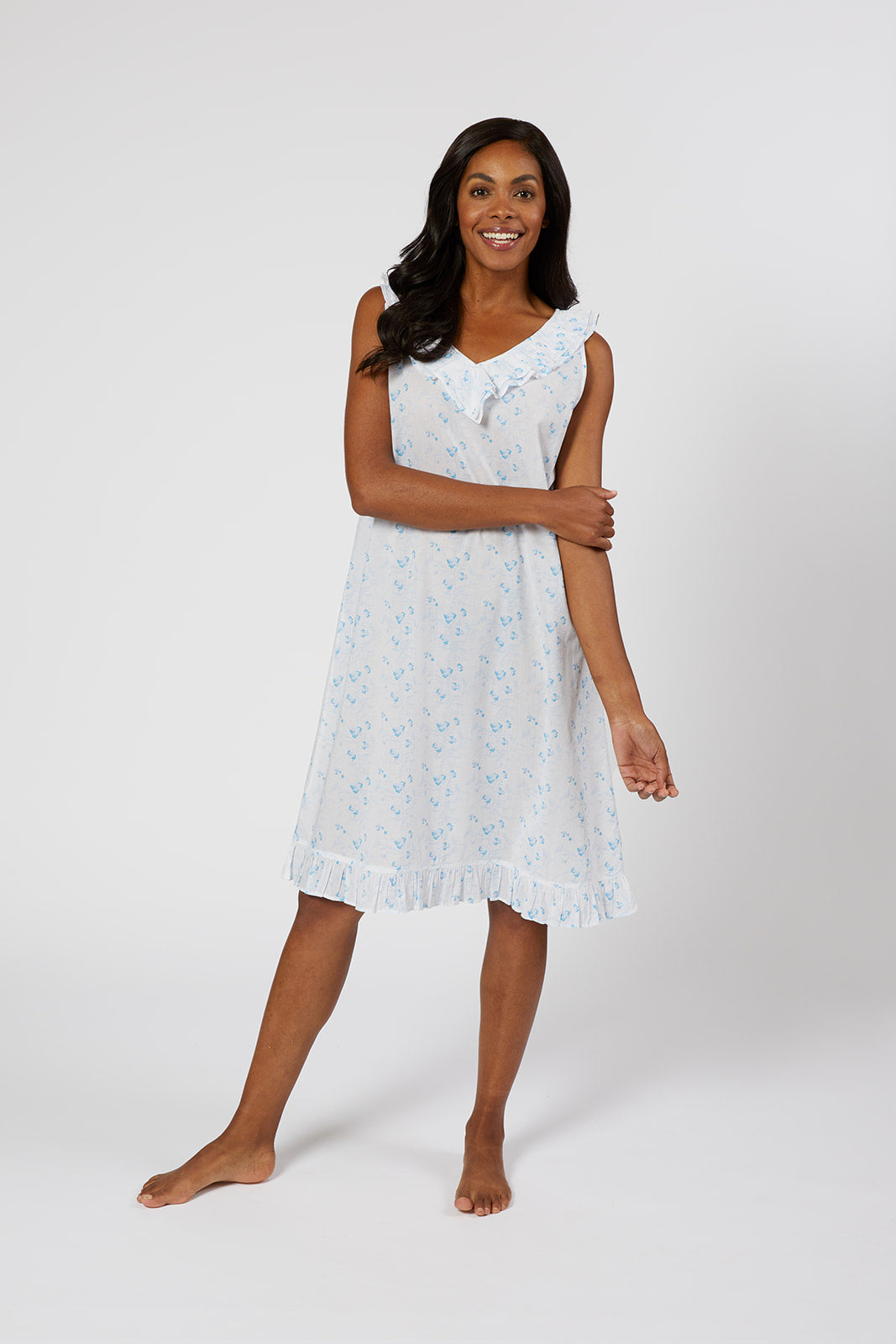 LILY COTTON RUFFLE NIGHTGOWN - Lenora