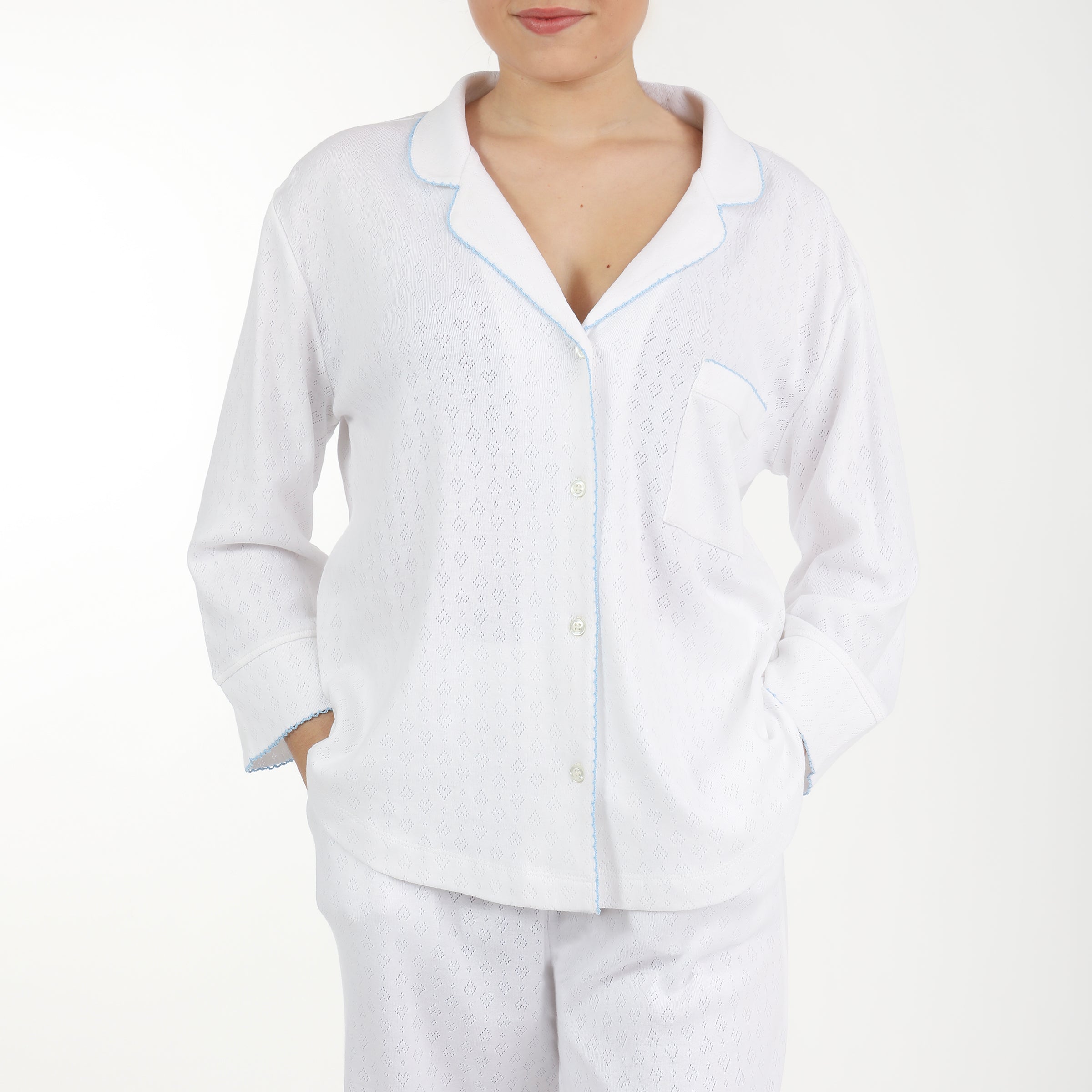 LIZA POINTELLE COTTON LONG PAJAMAS - Lenora