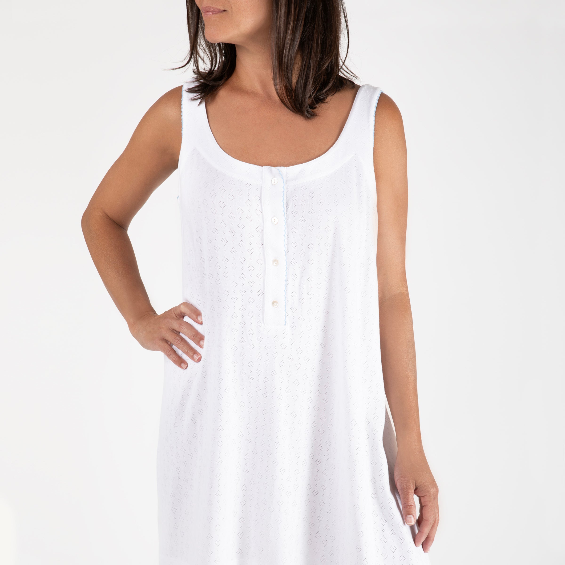 LIZA POINTELLE COTTON NIGHTGOWN - Lenora