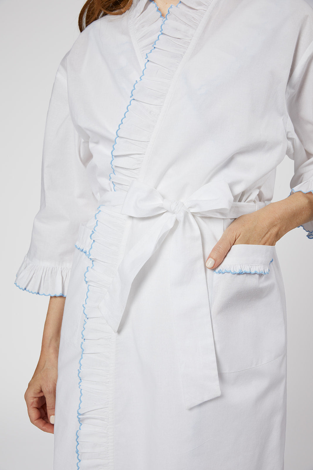 LULIE COTTON RUFFLE ROBE - Lenora