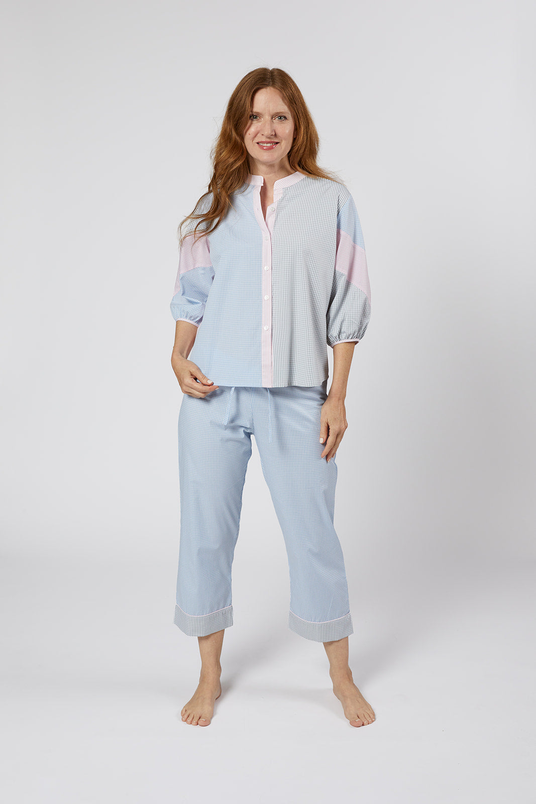 CHARLOTTE COLORBLOCK COTTON PAJAMAS - Lenora