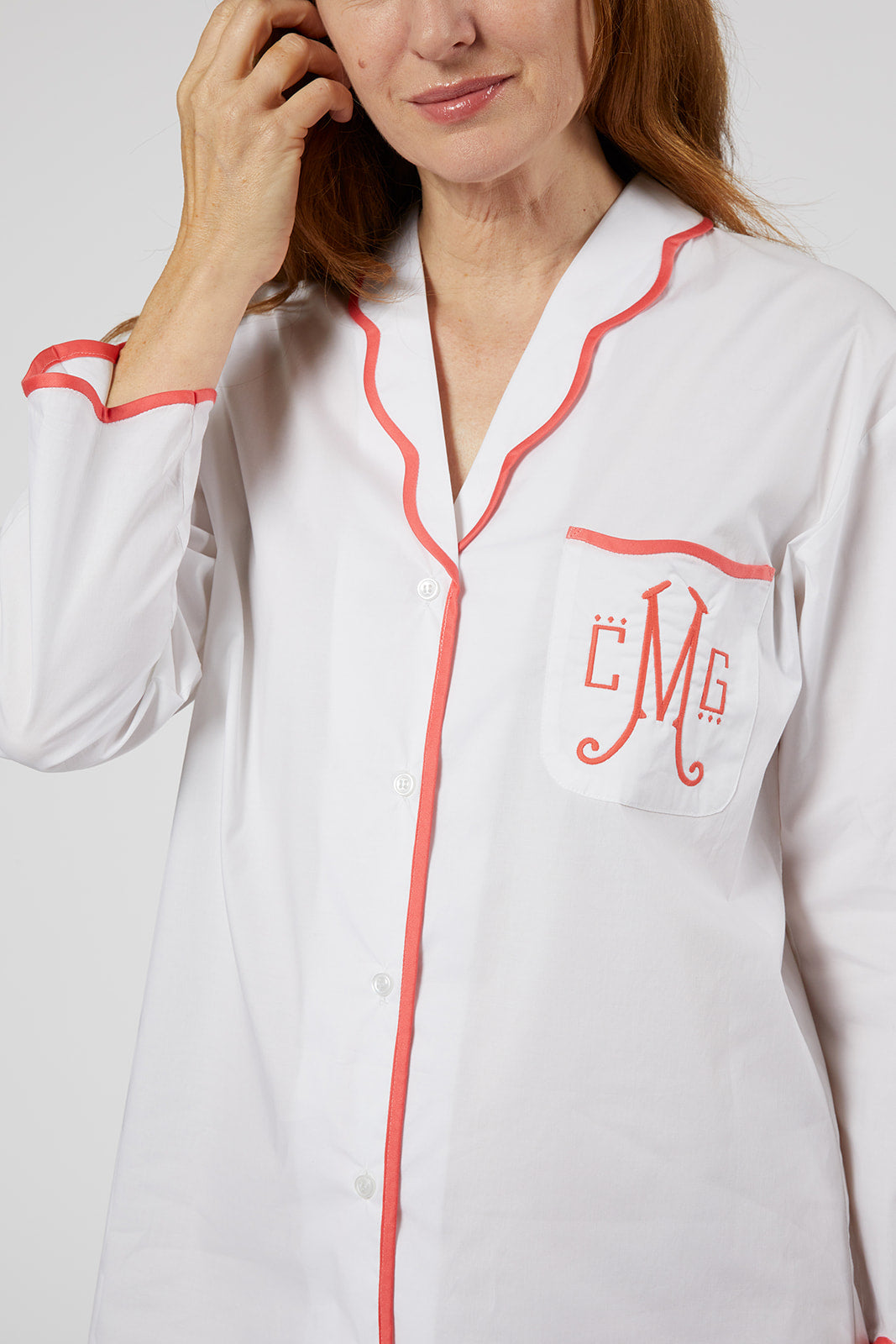 Vandy Cotton Nightshirt in Coral - Lenora
