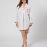 Vandy Cotton Nightshirt in Coral - Lenora