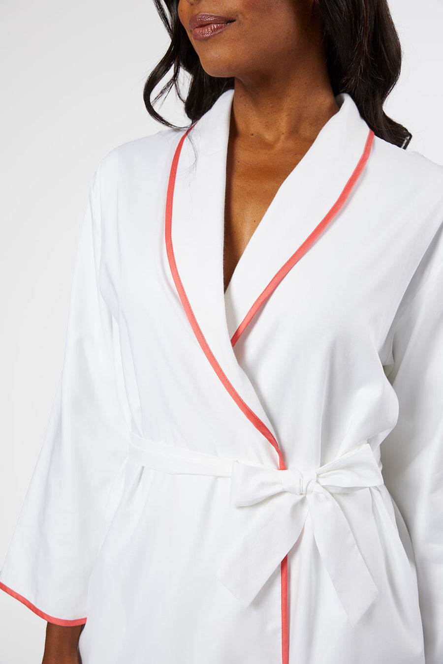 Vandy Cotton Robe in Coral