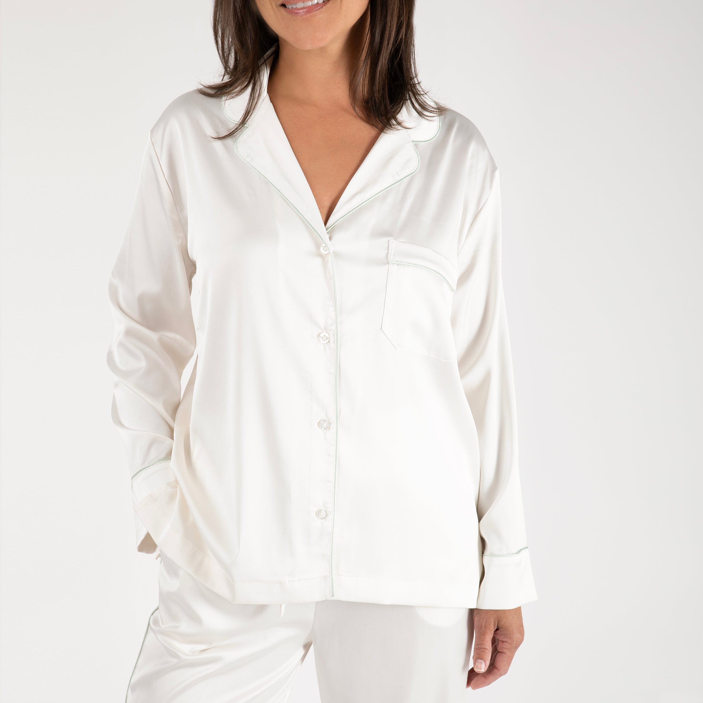 BIRDIE SATIN LONG PAJAMAS - Lenora