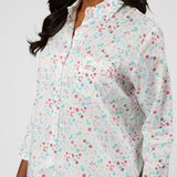 JOSIE RUFFLE COTTON PAJAMAS IN FLORAL GARDEN PRINT - Lenora