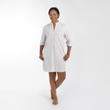 GINGHAM COTTON NIGHTSHIRT WITH RIC RAC TRIM - Lenora