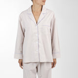 GINGHAM COTTON PAJAMAS W/ RIC RAC TRIM - Lenora