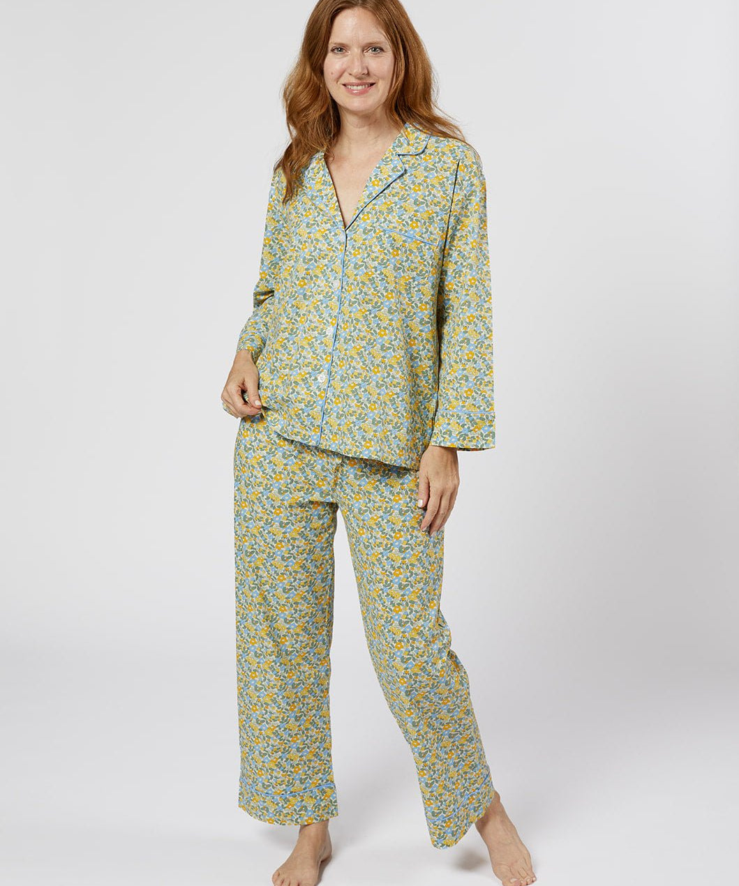 CLASSIC COTTON PAJAMAS IN LEMON LIBERTY - Lenora