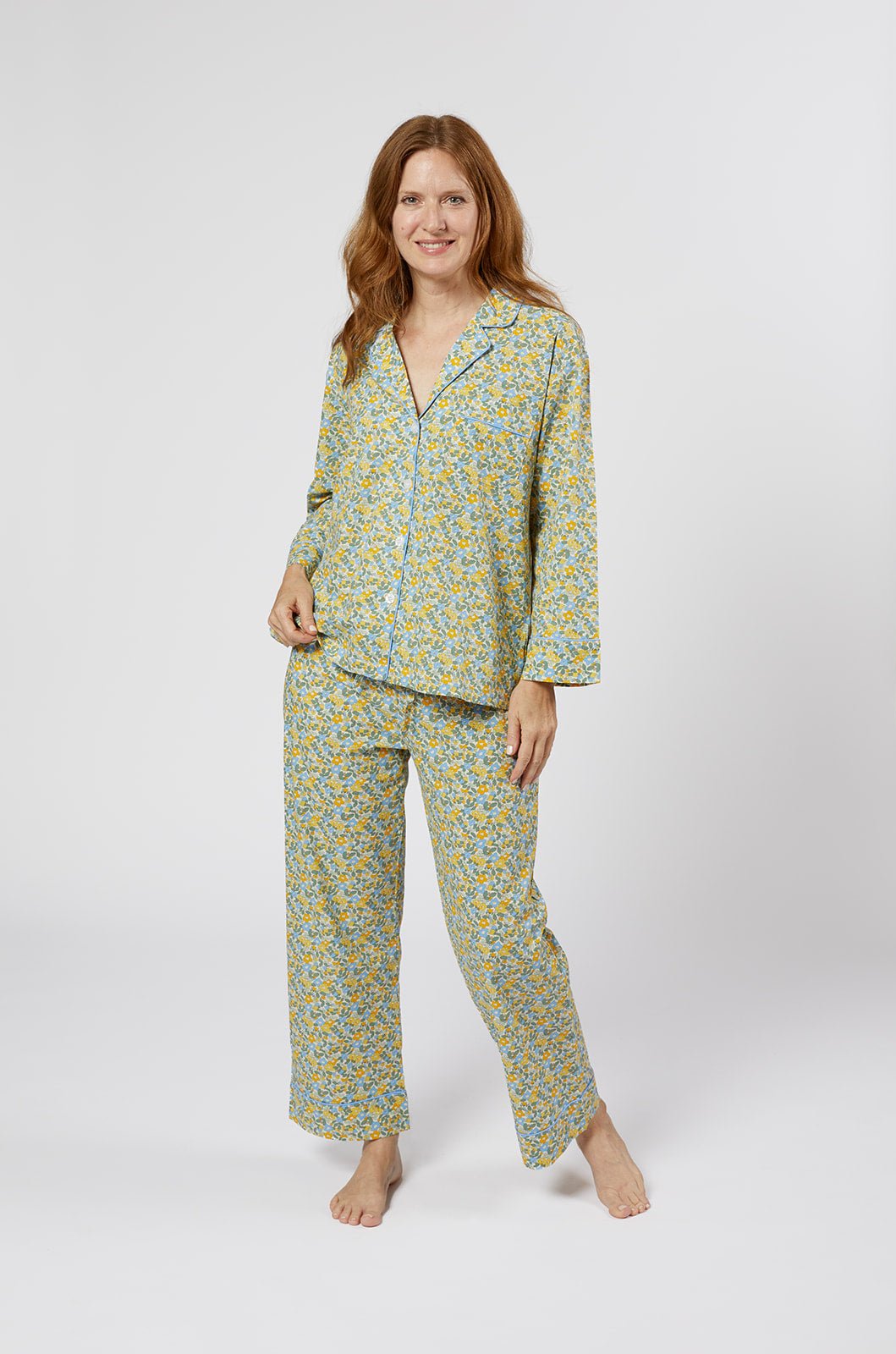 CLASSIC COTTON PAJAMAS IN LEMON LIBERTY - Lenora