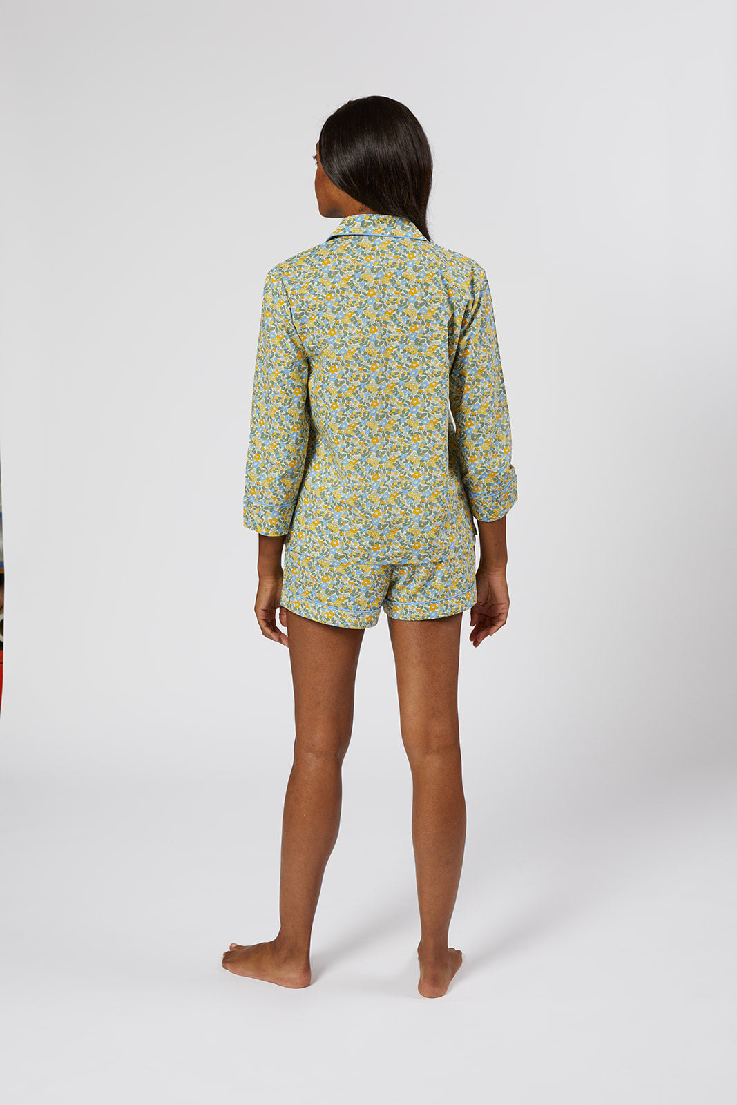 CLASSIC COTTON SHORT PAJAMAS IN LEMON LIBERTY - Lenora