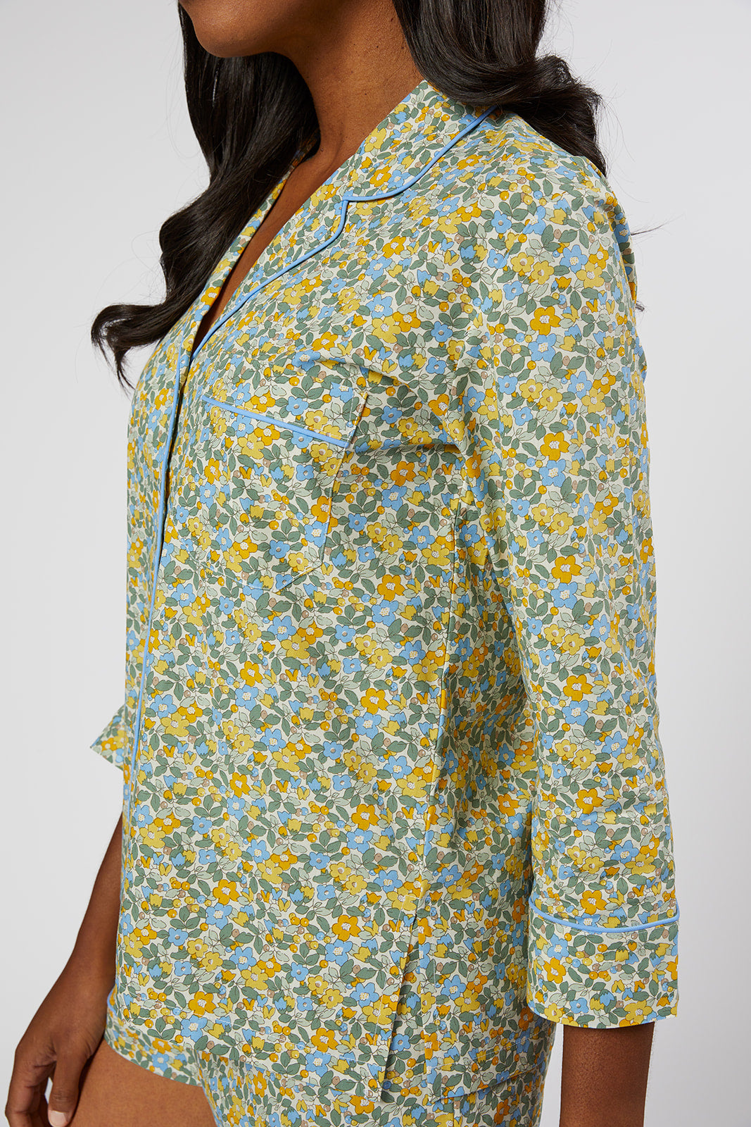 CLASSIC COTTON SHORT PAJAMAS IN LEMON LIBERTY - Lenora