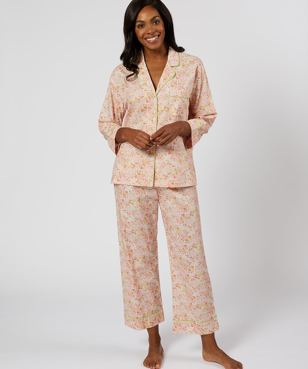 CLASSIC COTTON PAJAMAS IN PINK LIBERTY FLORAL - Lenora