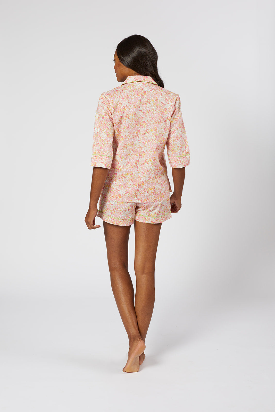 CLASSIC COTTON SHORT PAJAMAS IN PINK LIBERTY - Lenora