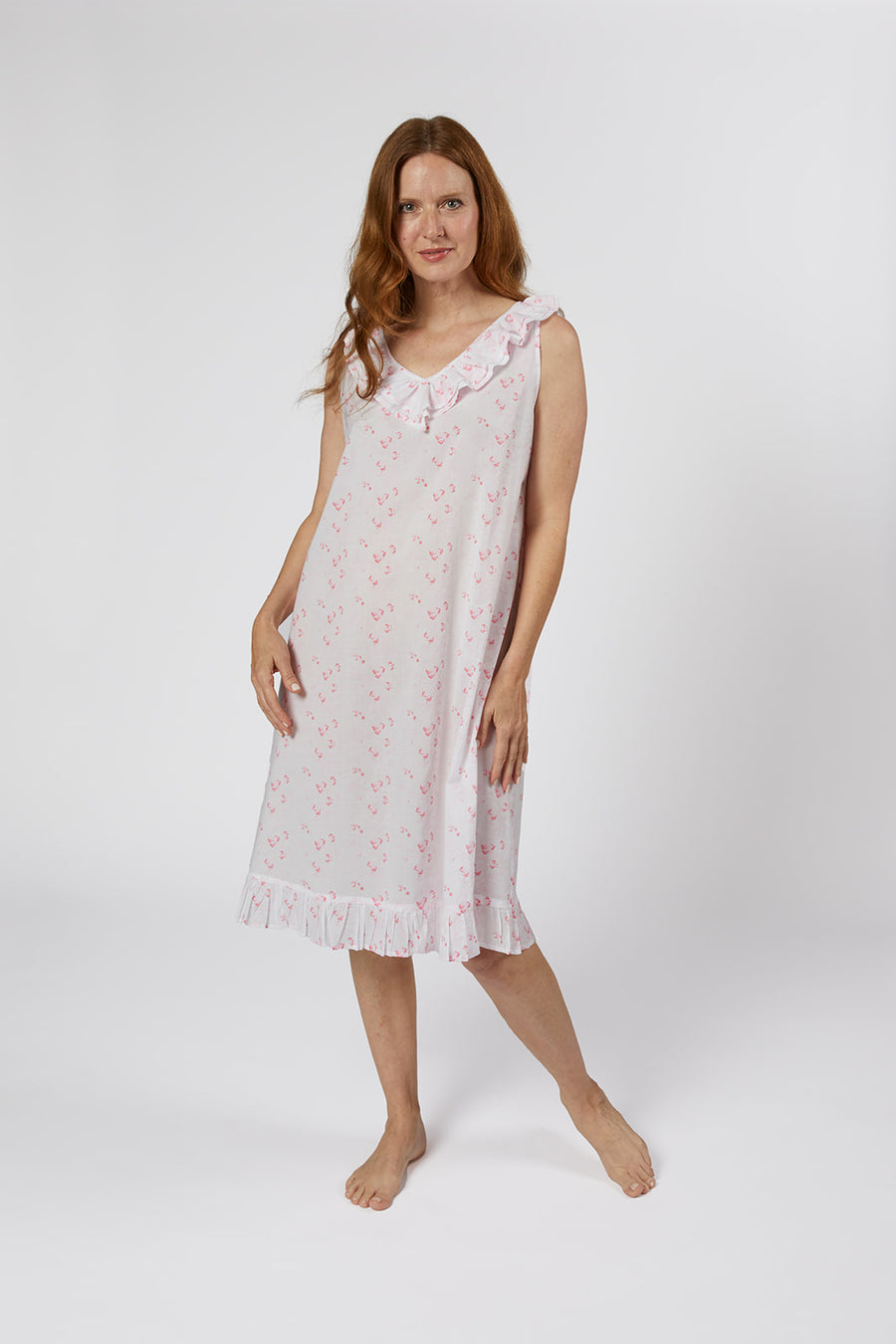 LILY COTTON RUFFLE NIGHTGOWN
