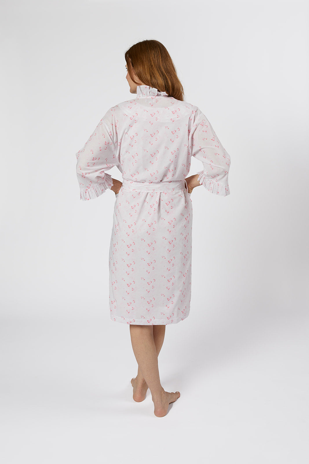 LILY COTTON RUFFLE ROBE - Lenora