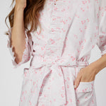 LILY COTTON RUFFLE ROBE - Lenora