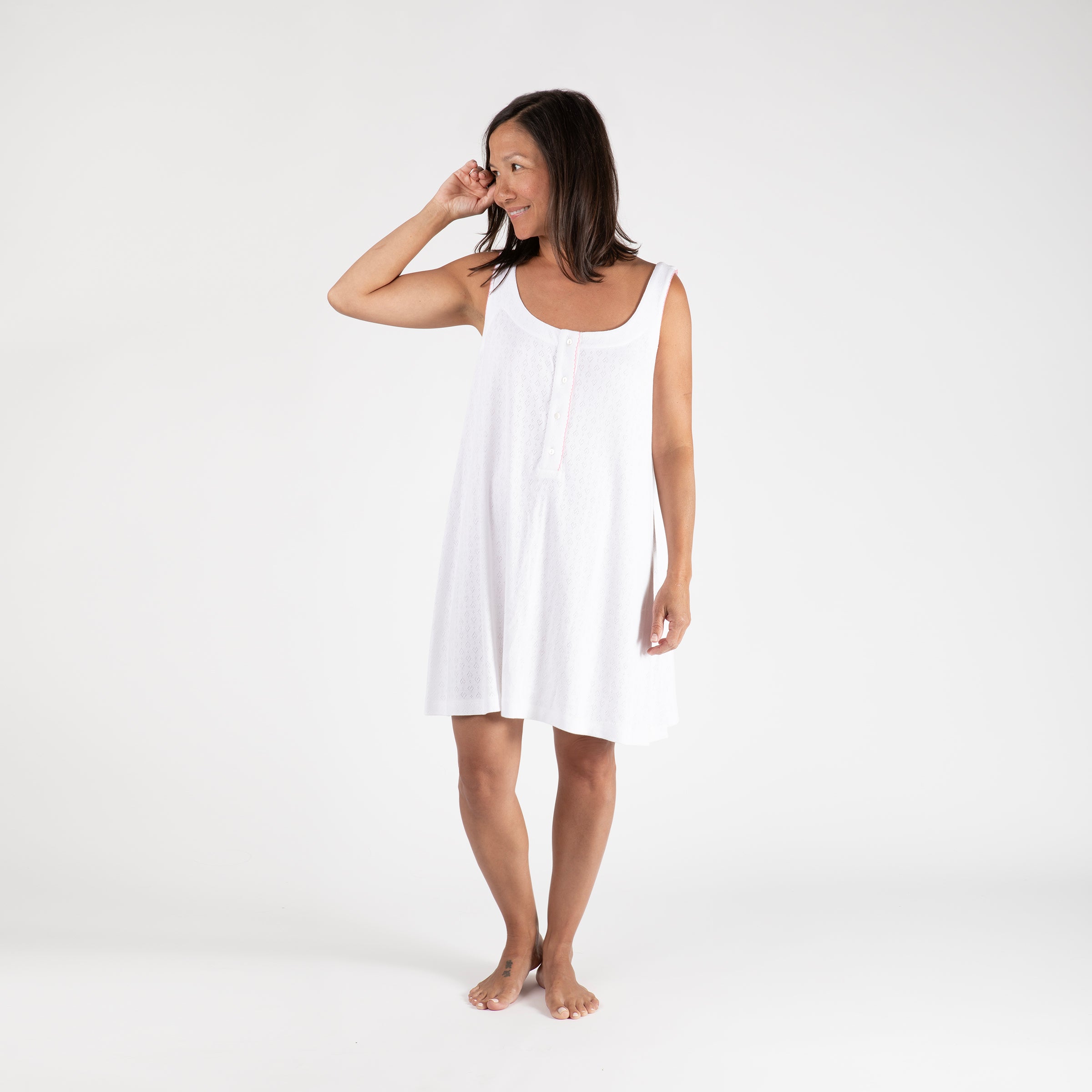 LIZA POINTELLE COTTON NIGHTGOWN - Lenora