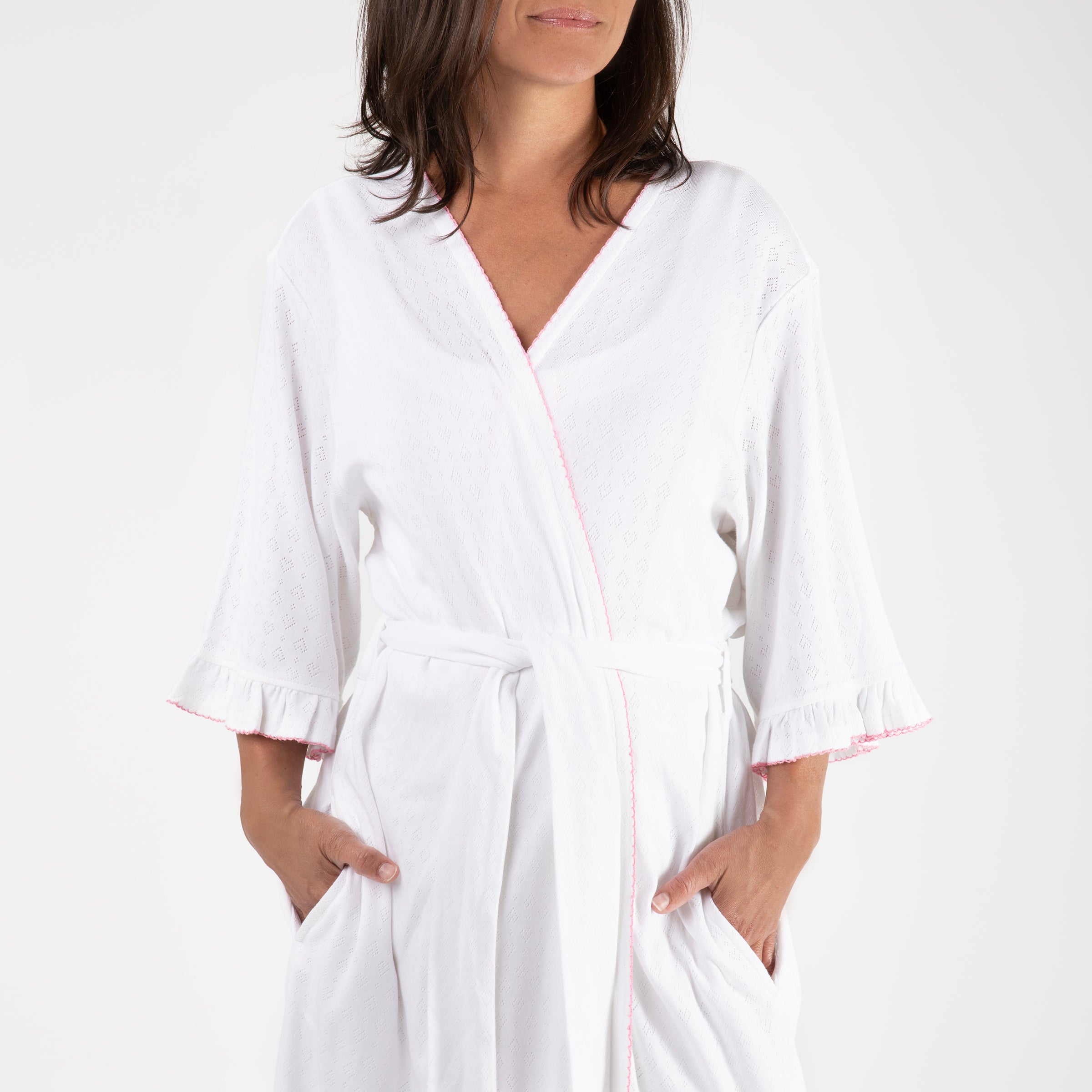 LIZA POINTELLE COTTON ROBE - Lenora