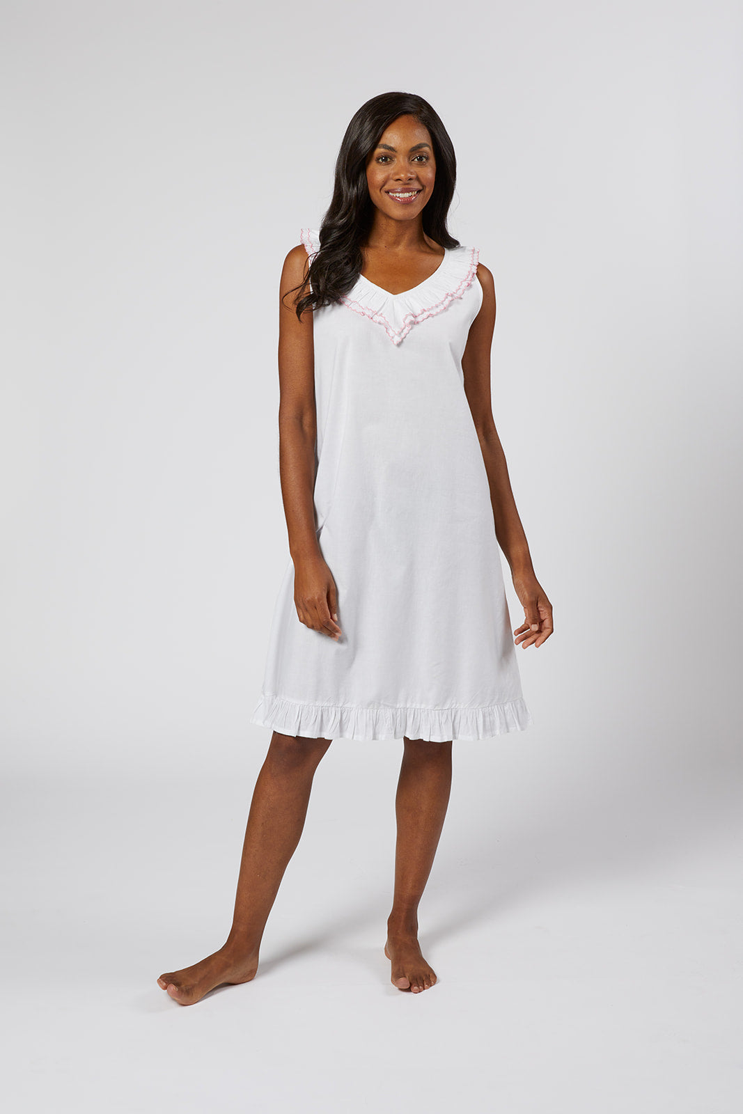 LULIE COTTON RUFFLE NIGHTGOWN - Lenora