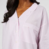 LILY PINSTRIPE COTTON BOYFRIEND SHIRT - Lenora