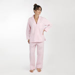 GINGHAM COTTON PAJAMAS W/ RIC RAC TRIM - Lenora