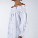 NANCY COTTON EMBROIDERED LONG SLEEVE NIGHTGOWN - Lenora