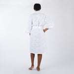 NANCY COTTON RUFFLE EMBROIDERED ROBE - Lenora