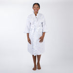 NANCY COTTON RUFFLE EMBROIDERED ROBE - Lenora