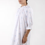 NANCY COTTON EMBROIDERED LONG SLEEVE NIGHTGOWN - Lenora